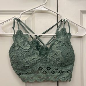 Sage green bralette top with strappy back!